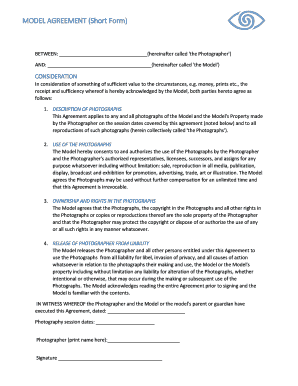 Model Agreement Short Form