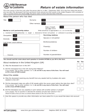 UK Inheritance Tax Form IHT207