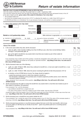 UK Inheritance Tax Excepted Estate Form