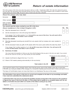 UK Inheritance Tax Form C5(OUK)