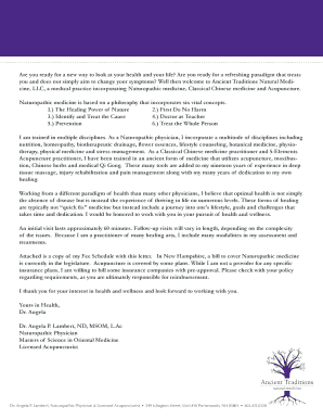 Naturopathic Medicine Intake Form