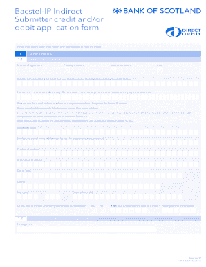 Bacstel-IP Indirect Credit Debit Application Form