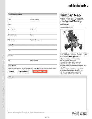 Kimba Neo Wheelchair Order Form
