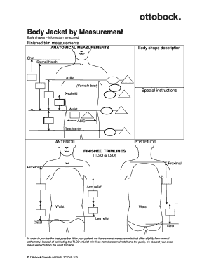 Body Jacket Measurement Form