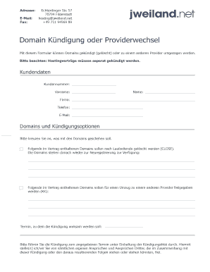 Domain Kündigung oder Providerwechsel