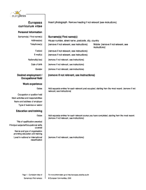 Europass Curriculum Vitae