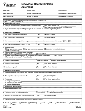 Behavioral Health Clinician Statement