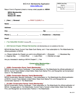 MDHA Membership Application