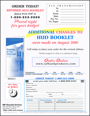 HUD Booklet Order Form