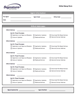 Email Setup Form