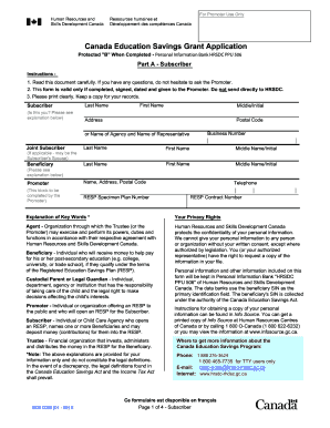 Canada Education Savings Grant Application