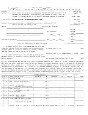 Kansas Tangible Personal Property Tax Return