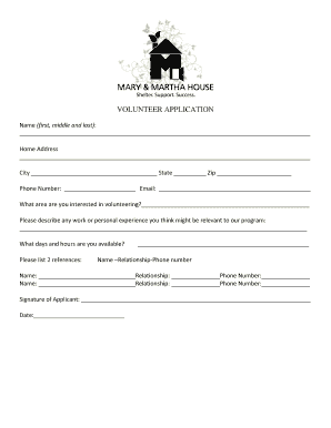 Volunteer Application Form