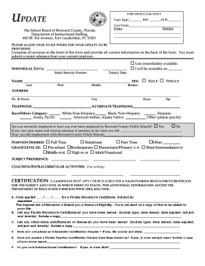 Broward County Public Schools Employment Application