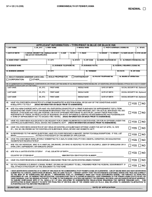Pennsylvania Firearms License Application