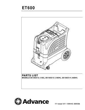 ET600 Parts List