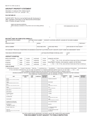 California Aircraft Property Statement