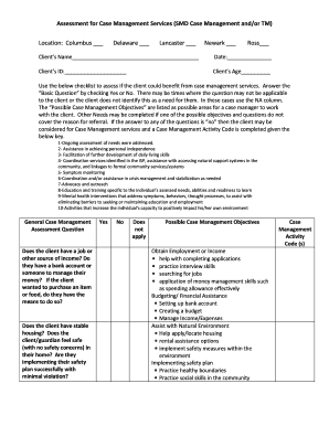 Assessment for Case Management Services