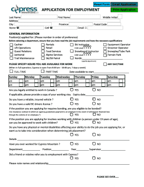 Application for Employment