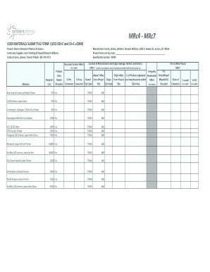 LEED Materials Submittal Form