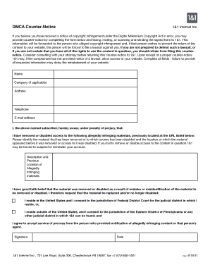 DMCA Counter-Notice Form