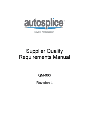 Seaman school calendar - QM-003 - Supplier Quality Requirements Manual