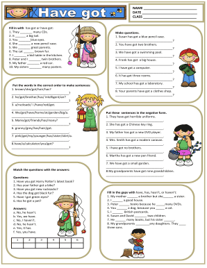 English Grammar Exercise Worksheet
