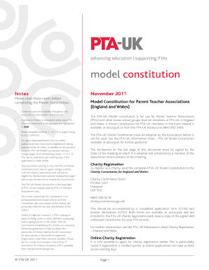 Model Constitution for Parent Teacher Associations