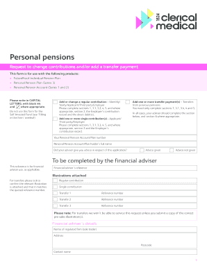 UK Personal Pension Contribution Change Request