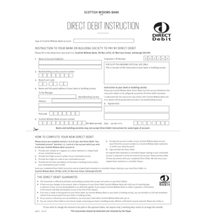 Direct Debit Instruction Form
