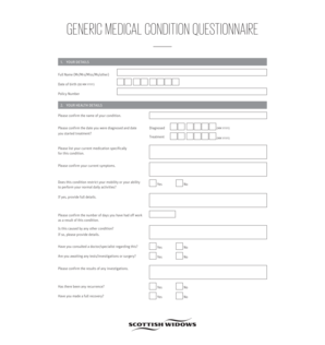 Generic Medical Condition Questionnaire