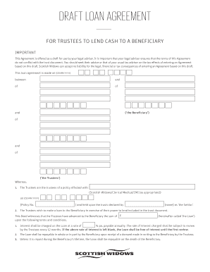 Draft Loan Agreement for Trustees to Beneficiary