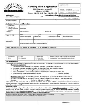 Plumbing Permit Application