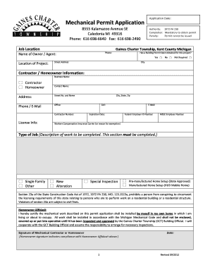 Mechanical Permit Application