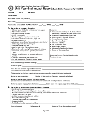 American Legion Auxiliary Year-End Impact Report