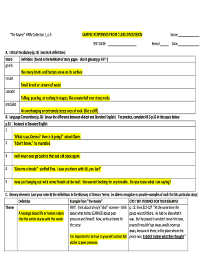 The Ravine Literary Analysis Worksheet