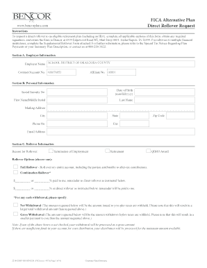 FICA Alternative Plan Direct Rollover Request