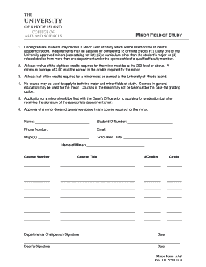 Minor Field of Study Declaration Form