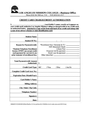 Credit Card Charge Authorization