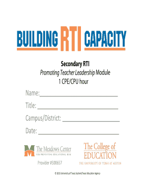 Teacher Leadership Module Form