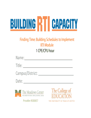 RTI Module Implementation Schedule