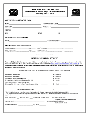 HOTEL RESERVATION REQUEST - cawvorg