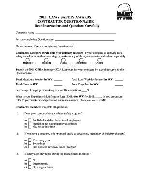 Safety Awards - Contractors Association of West Virginia