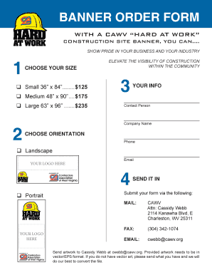 BANNER ORDER FORM - Contractors Association of West Virginia