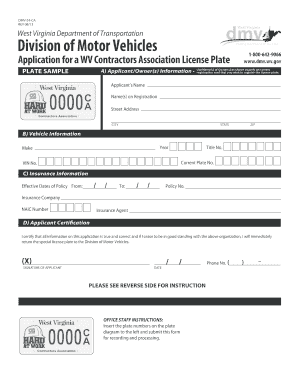 DMV54CA REV 08/13 West Virginia Department of Transportation Division of Motor Vehicles 18006429066 www