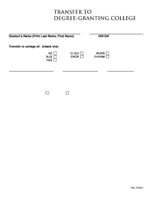 TRANSFER TO DEGREE-GRANTING COLLEGE - weburiedu