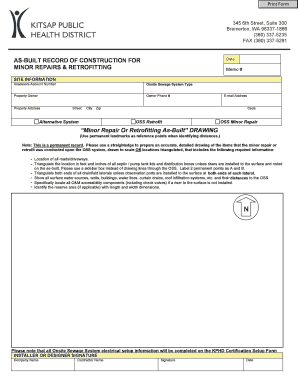 As-Built Record of Construction for Minor Repairs and Retrofitting