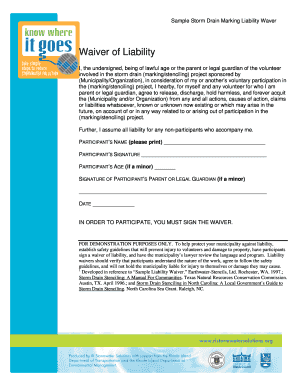 Storm Drain Marking Liability Waiver