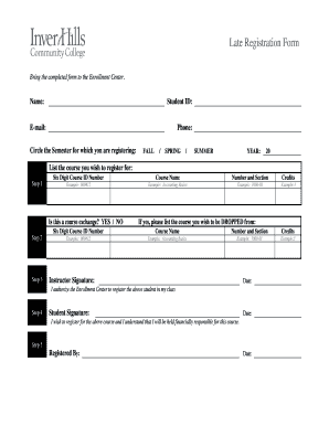 Late Registration Form