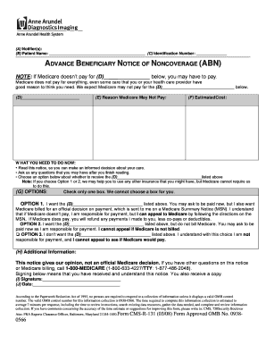 Advance Beneficiary Notice of Noncoverage (ABN)